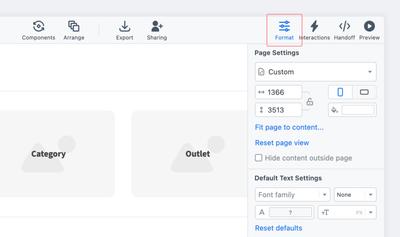 Open the Format Panel by clicking on the Format Tab