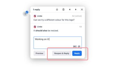Reopen & Reply and Reply buttons