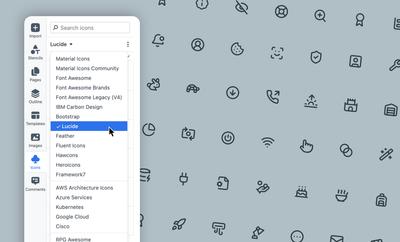 New Lucide iconset in Moqups