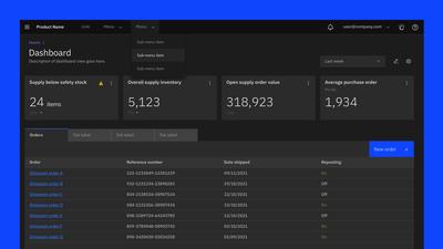Carbon Design Dashboard Mockup Template