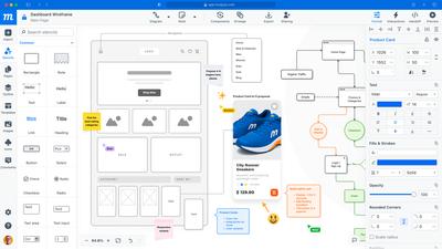 168极速赛车预测网最新结果 Moqups editor showing flowchart, wireframe and visual collaboration